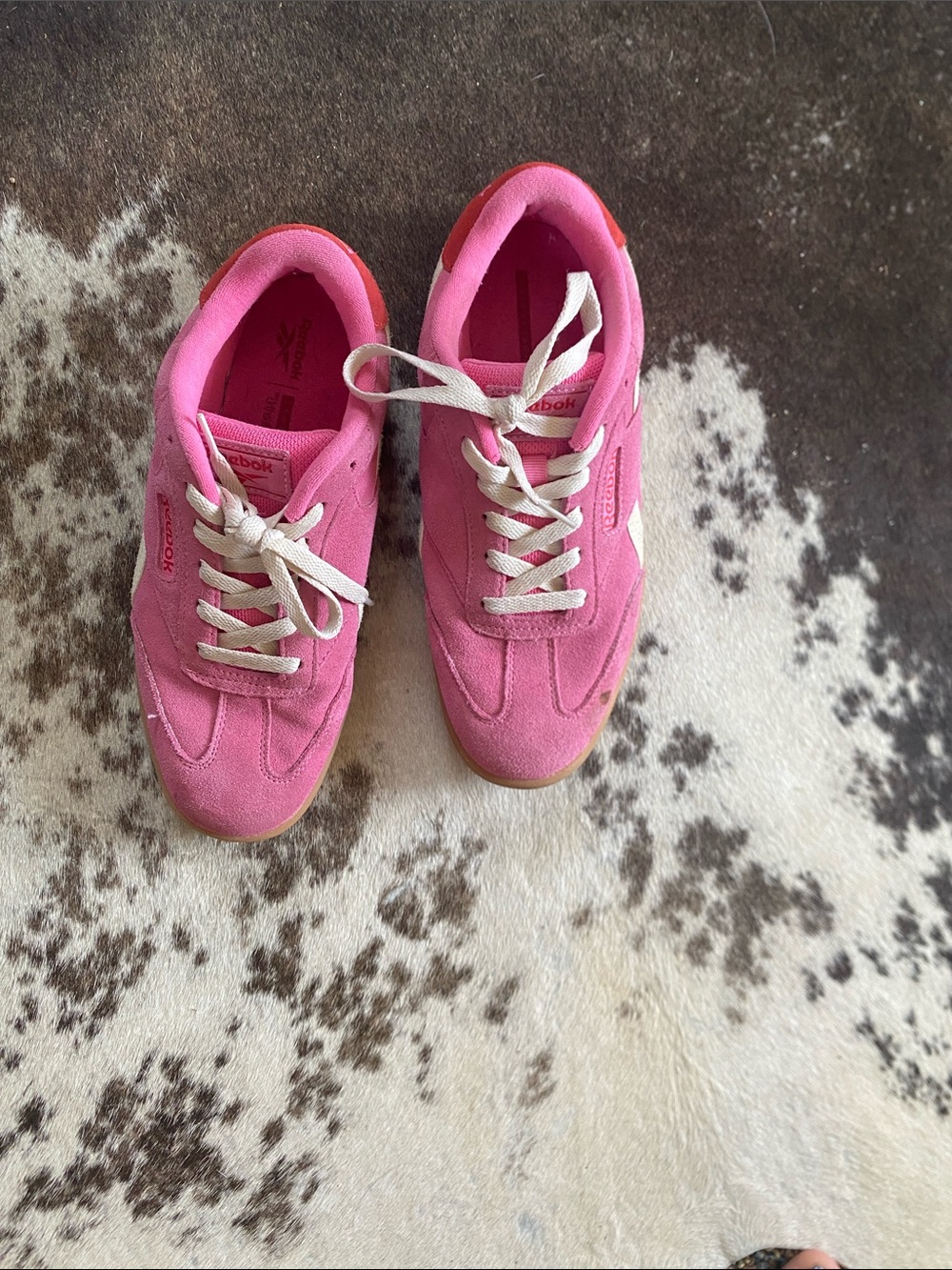 Reebok Pink Women's Sneakers with White Laces